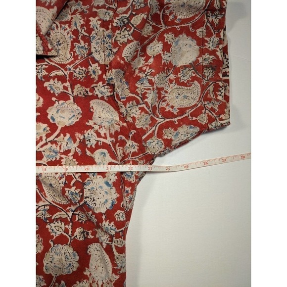 Polo Jeans Company Ralph Lauren Short Sleeve Button Down Large Red Floral Print - Picture 4 of 6